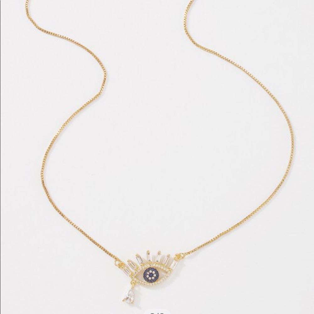 18k Gold Plated Evil Eye Pendant Necklace